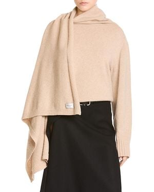 The Attico Wool Attached Scarf Sweater - Black