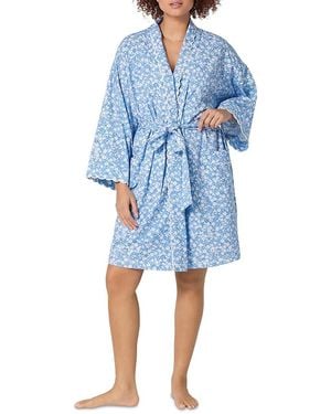 Bedhead Banded Collar Stretch Jersey Robe - Blue