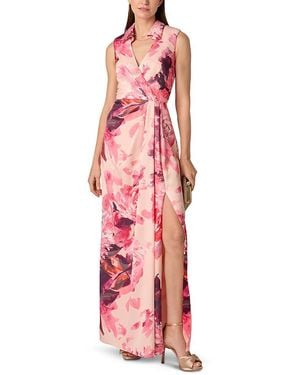 Aidan Mattox Pleated Satin Dress - Pink