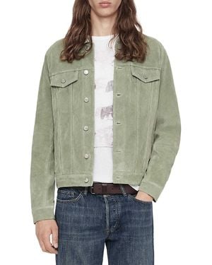 AllSaints Chaiyo Suede Trucker Jacket - Green