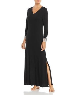 Natori Luxe Shangri-La Lounger Gown - Black