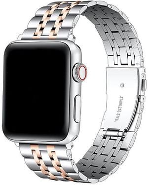 The Posh Tech Rainey Stainless Steel Band For Apple Watch - White