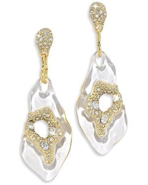 Alexis Alexis Bitar Liquid Lucite Pave Geode Statement Earrings - White