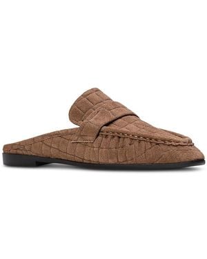 Black Suede Studio Gabby Loafer Mules - Brown