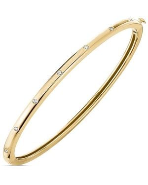 Roberto Coin 18K Classica Diamond Pave Thin Bangle Bracelet - Metallic