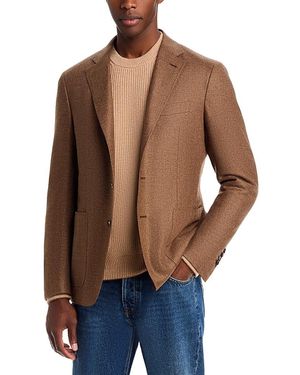 Canali Kei Solid Twill Trim Fit Sport Coat - Blue