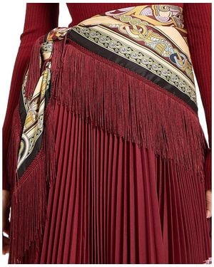 La DoubleJ Reversible Fringe Foulard 90 - Red