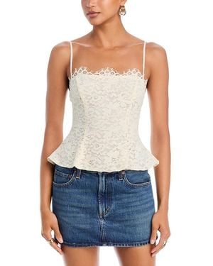 AFRM Ari Lace Peplum Top - Blue