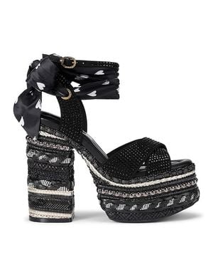 Kurt Geiger Chelsea Scarf Platform Sandals - Black