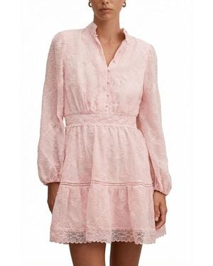EVER NEW Thalia Embroidered Skater Mini Dress - Pink