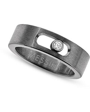 Messika Diamond Move Titanium Graphite Small Ring - White