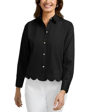Foxcroft Scarlett Long Sleeved Matte Sateen Shirt - Black