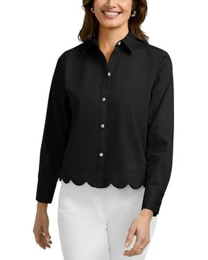 Foxcroft Scarlett Long Sleeved Matte Sateen Shirt - Black