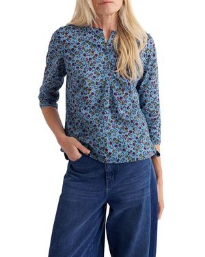 Seasalt Cornwall Watercolor Sketch 3/4 Sleeve Top - Blue