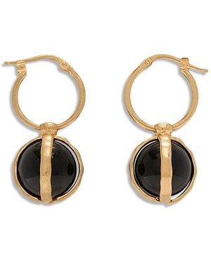 Jil Sander Rose Quartz Charm Hoop Earrings - Metallic