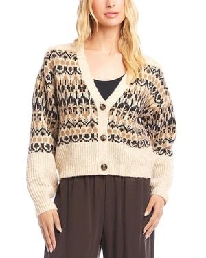 Karen Kane Jacquard Cardigan - Natural