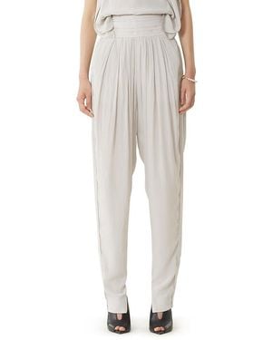 Lanvin Draped Charmeuse Pants - Gray