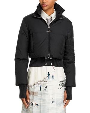 Thom Browne Ripstop Cropped Down Bomber Jacket - Black