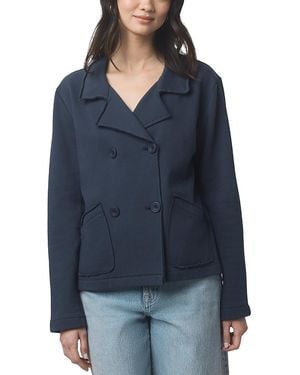 Splendid French Terry Double Breasted Blazer - Blue