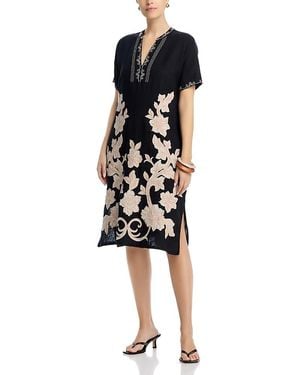 Johnny Was Henley Midi Dress - Black