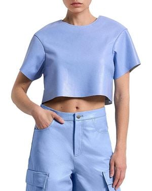 AS by DF Beck Recycled Leather Tee - Blue