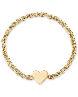 Zoe Chicco 14K Itty Bitty Symbols Heart Chain Ring - Metallic