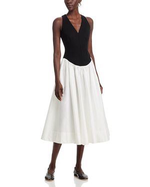 Toccin Lavinia Drop Waist Dress - White