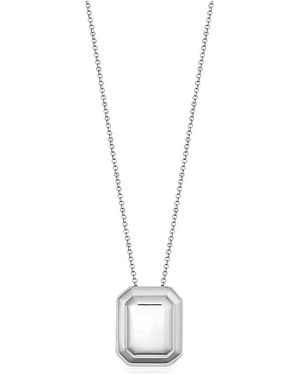Oradina Sterling Cufflink Pendant Necklace - White
