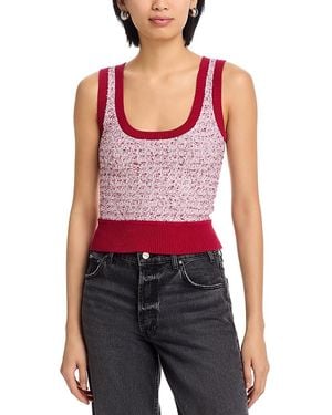 3.1 Phillip Lim Boucle Tweed Scoop Neck Tank - Red