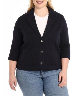 Minnie Rose Plus Size Cotton Blend Blazer - Black