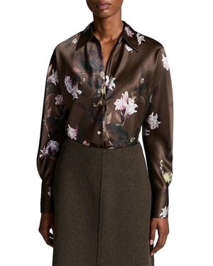 Vince Lily Silk Long Sleeve Blouse - Black