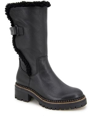 Gentle Souls Bradford Faux Shearling Trim Boot - Black