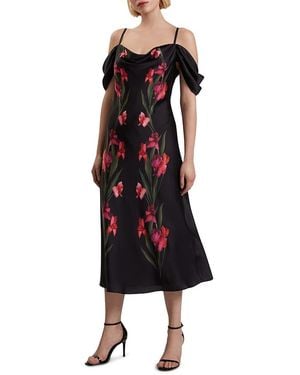 Ted Baker Lucern Satin Midi Dress - Red