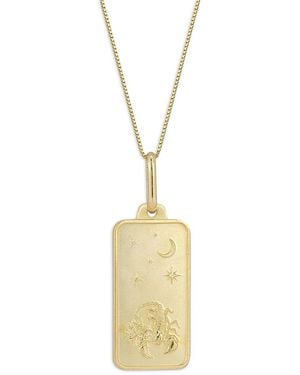 Alberto Amati 14K Zodiac Dog Tag Pendant Necklace, 18 - Metallic