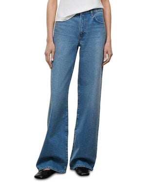 STAUD Dean High Rise Straight Jeans - Blue