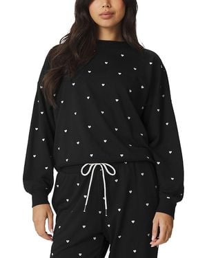Splendid Love Lounge Embroidered Sweatshirt - Black