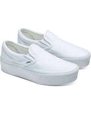 Vans Classic Slip On Platform Sneakers - White