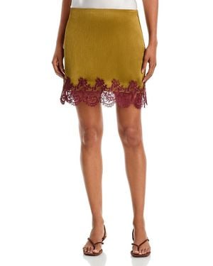 Lucy Paris Claire Lace Trim Mini Skirt - Green