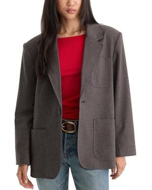 GOOD AMERICAN The Oversized Houndstooth Blazer - Brown