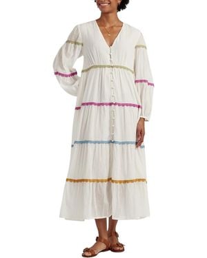 Chinti & Parker Cotton Scallop Dress - White