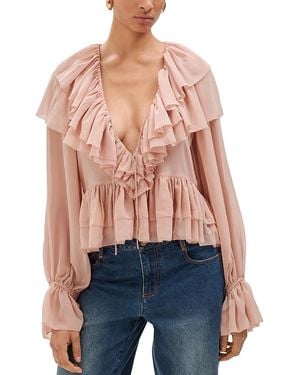 Ronny Kobo Soraya Ruffled Blouse - Red