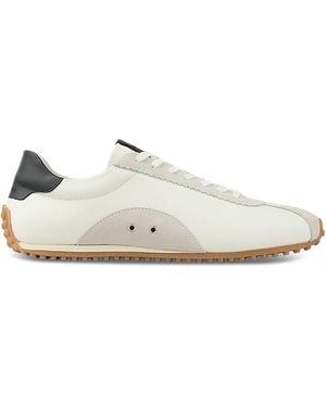 Sandro Leather And Suede Running Sneaker Shoes - White