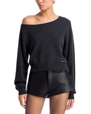 Alexander Wang Wool Off-The-Shoulder Sweater - Black