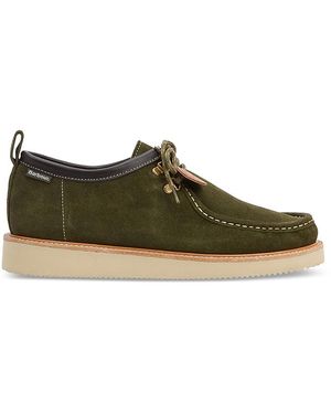 Barbour X Wild Bunch Southfield Moccasin Boat Shoes - Green