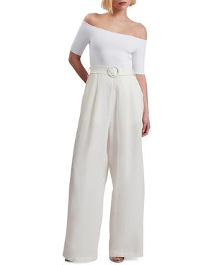 Ted Baker Angeliy Knit Bodice Bardot Top Jumpsuit - White