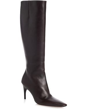 Balenciaga Tall Leather Boots - Black