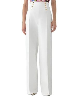 Carolina Herrera Alba High Rise Wide Leg Pants - White
