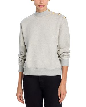 10 Crosby Derek Lam Hylda Button Shoulder Sweatshirt - Gray