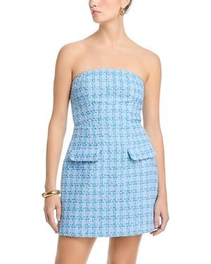 Aqua Tweed Midi Dress - Blue
