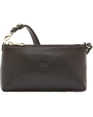Il Bisonte Salina Classic Leather Convertible Shoulder Bag - Black